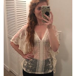 Ivory lace boutique blouse, never worn, small